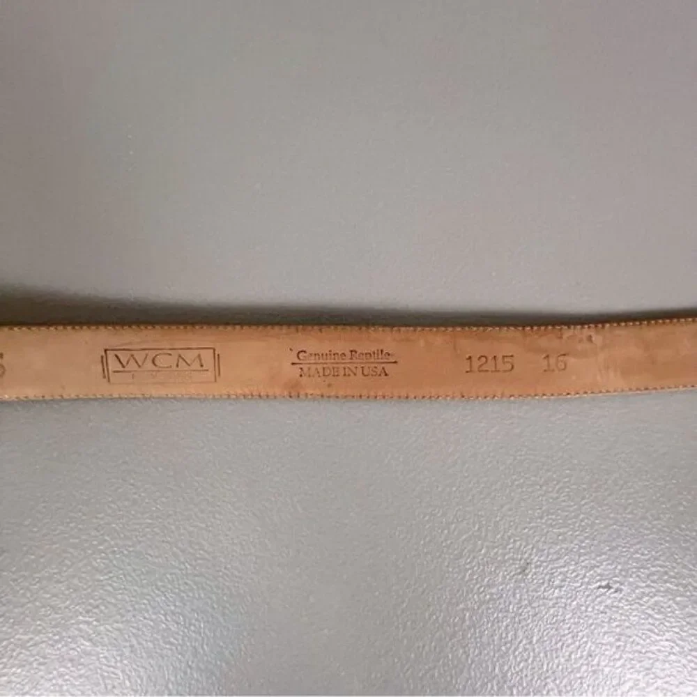 WCM NEW YORK WOMENS REPTILE BELT TAN SIZE 16